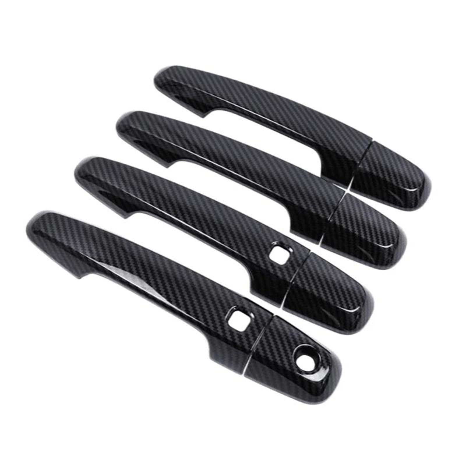 JTWMTY for Mitsubishi L200 for Triton Pickup 2006 2007 2008-2014 Carbon Fiber Chrome Car Door Handle Bowl Cover(C1 Keyhole 2 Buttons)