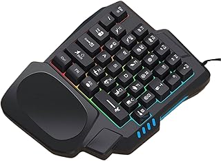 メカニカル キーボード - 新しい片手キーボード、人間工学に基づいた片手メカニカル キーボード |ポータブルプログラム可能なゲームキーパッド、家庭、寮、学校用のコンパクトでカスタマイズ可能なキーパッド