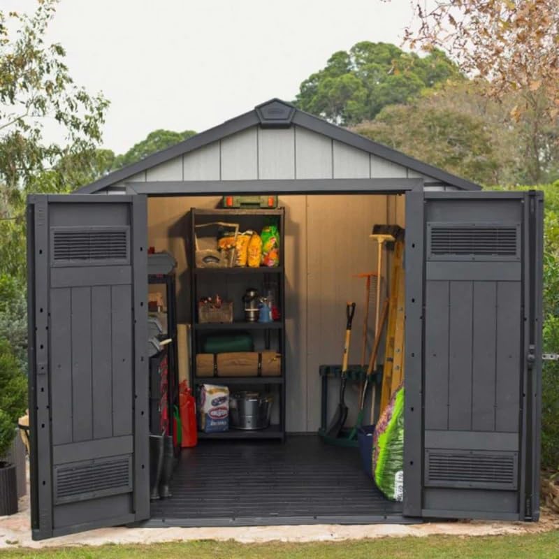 Mondo Viro Caseta de jardín "Outdoor" con suelo con ventana lateral de resina (pequeña - 229 x 224 242 h)