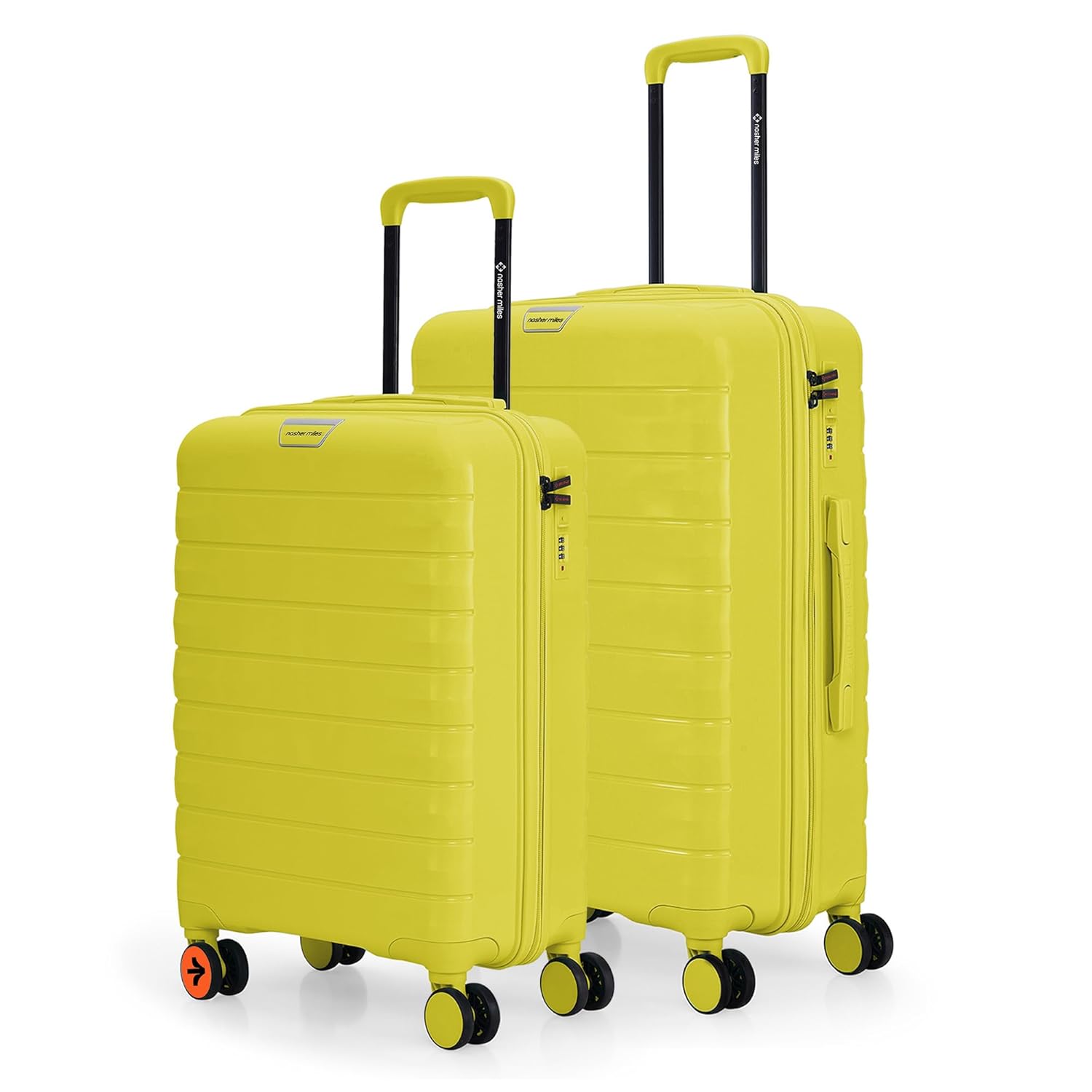 Nasher Miles Vienna Hard-Sided Polypropylene Luggage Set of 2 | 55cm & 65cm | 8 Wheels Small & Medium Trolley Bag for Travel | Suitcase (Yellow) Nasher Miles Vienna Hard-Sided Polypropylene Luggage Set of 2 | 55cm & 65cm | 8 Wheels Small & Medium Trolley Bag for Travel | Suitcase (Yellow)