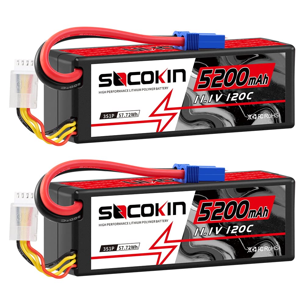 Photo 1 of Socokin 3S 5200mAh 11.1V Lipo Battery, 120C, EC5 Connector