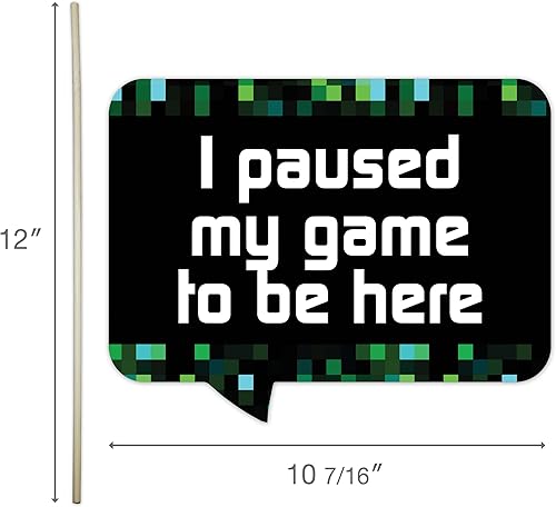 Miniatura 4 de Kit de decoración de fiesta de videojuegos, incluye telón de fondo de fotografía y 10 accesorios de cabina de fotos de estudio para selfies con