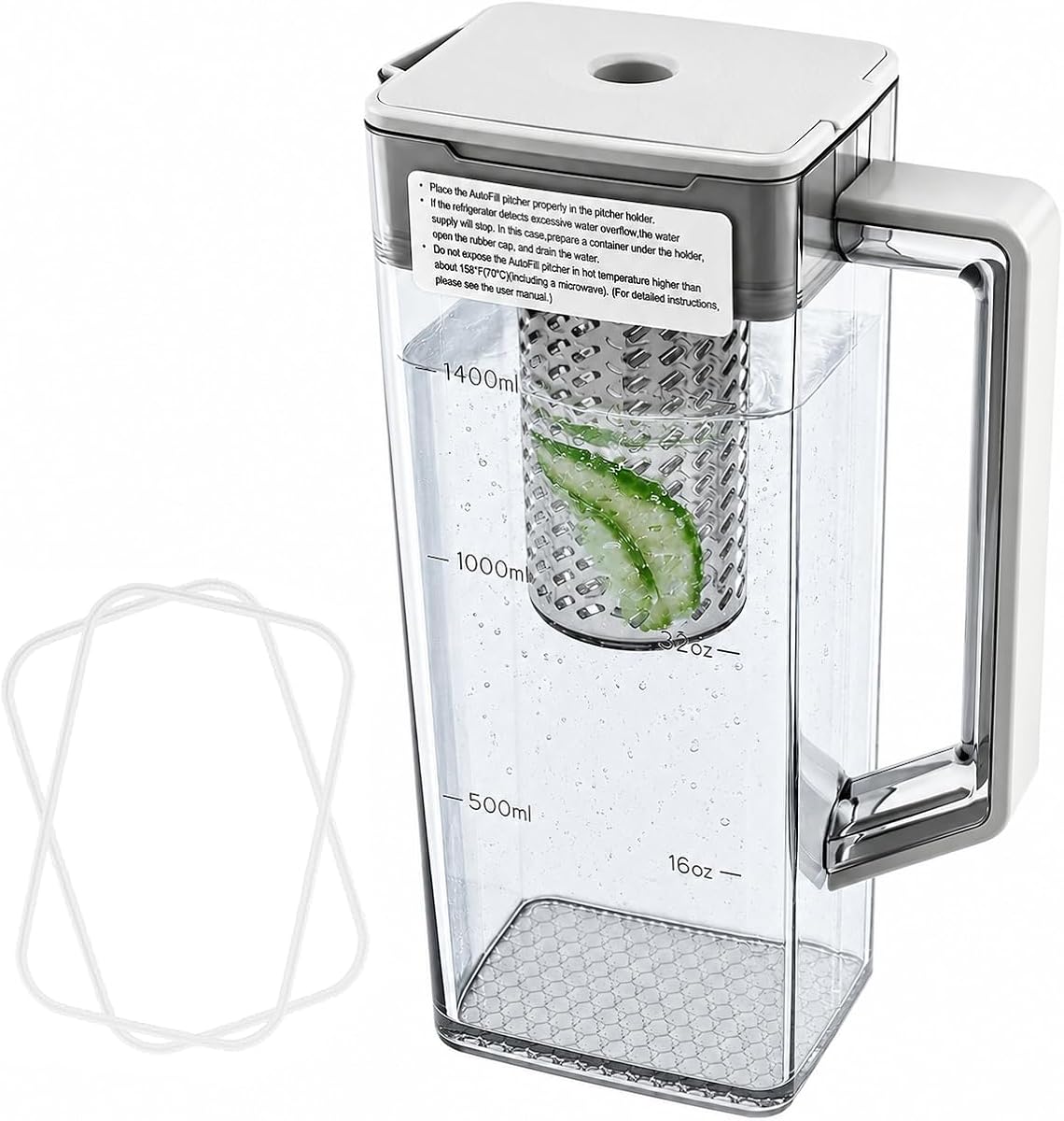 DA97-21261B Water Pitcher Assembly Replacement for samsung Refrigerator | RF29A9671SR, RF29A9071SR, RF29A9771SR, etc. Replacement DA97-21261E, Includes 2 Spare Sealing Rings, No-Leak, 1-Year Warranty