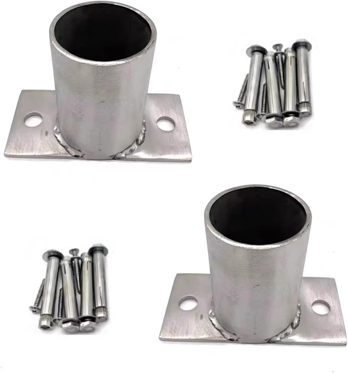 Adjustable Post Base Anchors for Deck, Porch, Handrail Railing Pergola Support, Fence Post Brackets for Concrete, DIY Wood Lumber Gazebo Fencing kit Hardware(Dia 110mm(4.3 in))