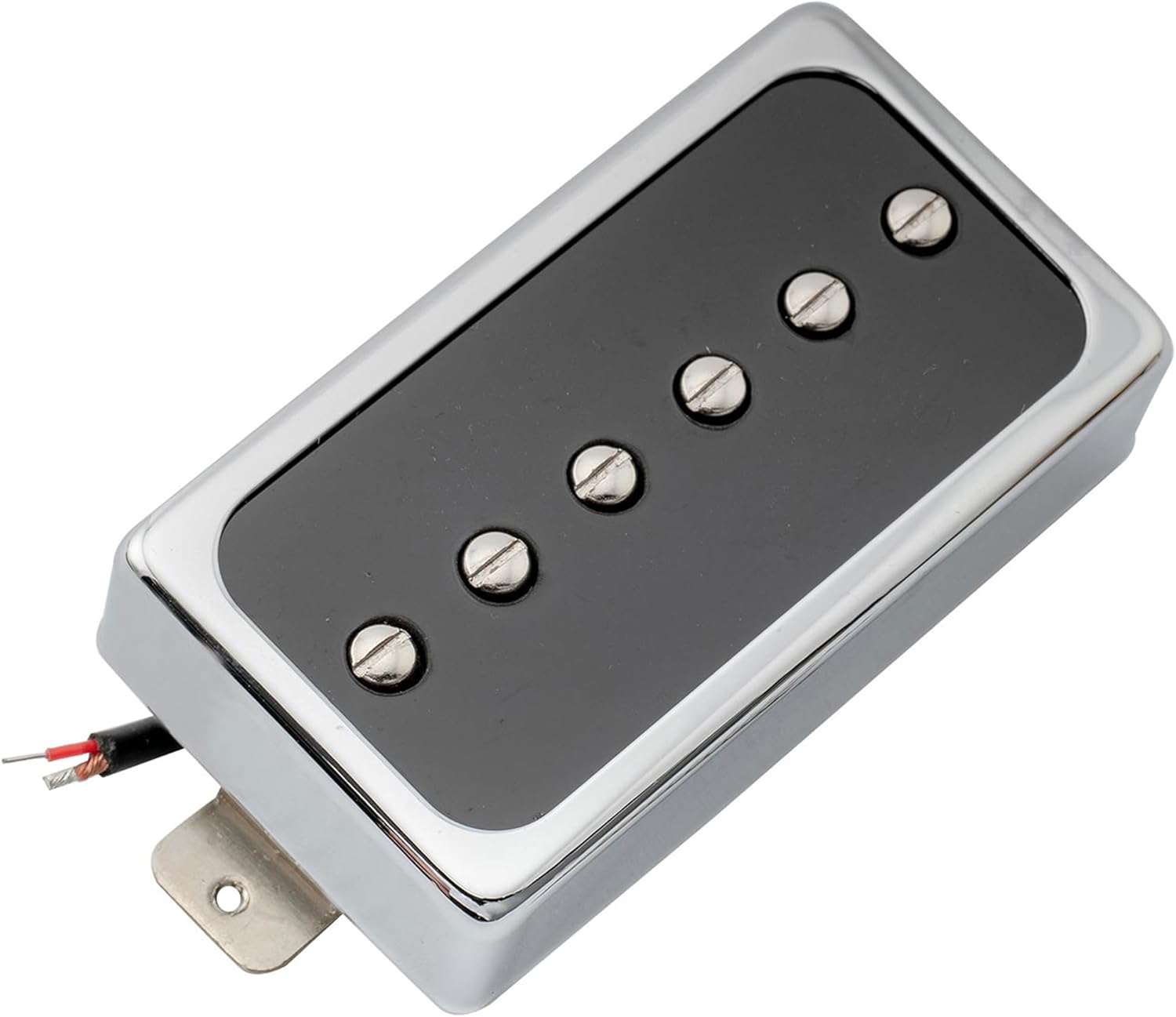 Artec SHA66C Alnico 5 Splendor P90 Style Humbucker Sized Single Coil Bridge Pickup 8.8K for Les Paul Style Electric Guitar, Chrome/Black