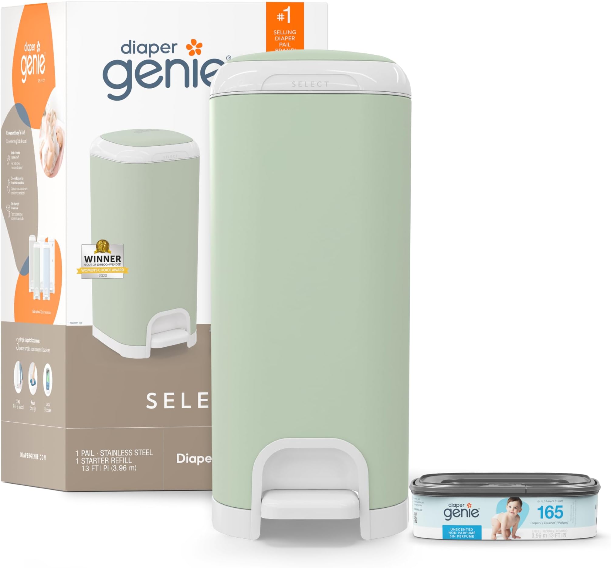 Diaper Genie Select Pail (Green)