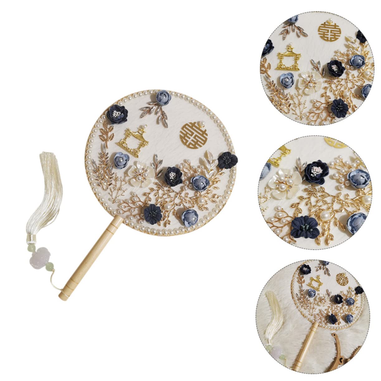 Hochzeit Brautdekorationen Braut Bachelorette Freundin Fans Für Party Dressing Zu Großen Hand Fan Hochzeitsgeschenke Runde Dekorative Seide Antiken Stoff