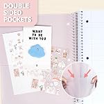 ONAVIA 5 Subject Spiral Notebook, 3 Pack, College Ruled, 9 x 11 in, 200 Sheets Each, Poly Cover School Notebooks for Study, Homework and Test Prep, Green, Pink, Cornflower