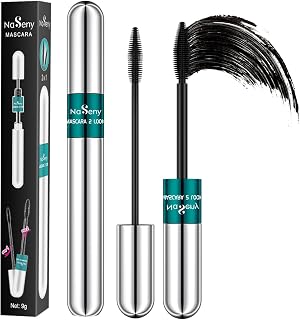 Naseny 2in1 Vibely Mascara Waterproof Black Volume And Length Thrive Lash Cosmetics Thickening And Lengthening Dual Effect 5X Longer Tubing Mascara Smudge-Proof Non Clumping Long Lasting Eye Makeup