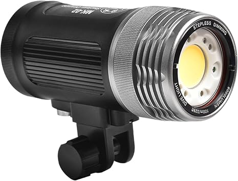 MK-02 Dive Light for Underwater Photography, 6000 Lumens Rechargeable Scuba Diving Lights, IPX8 Underwater Video Light, 100m Waterproof Underwater Video Light for Night Diving MK-02