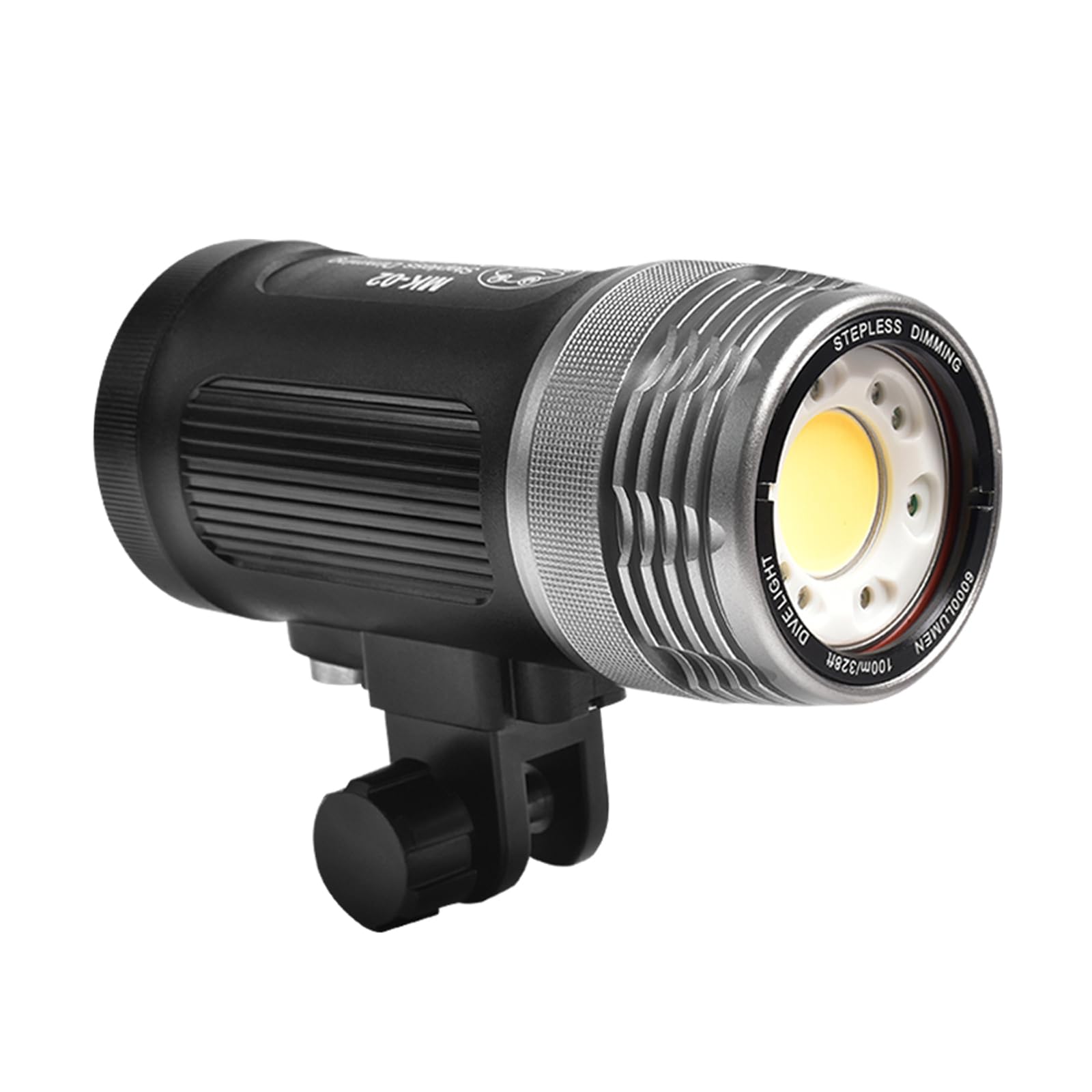 JatureClets MK-02 Dive Light for Underwater Photography, 6000 Lumens Rechargeable Scuba Diving Lights, IPX8 Underwater Video Light, 100m Waterproof Underwater Video Light for Night Diving (MK-02)