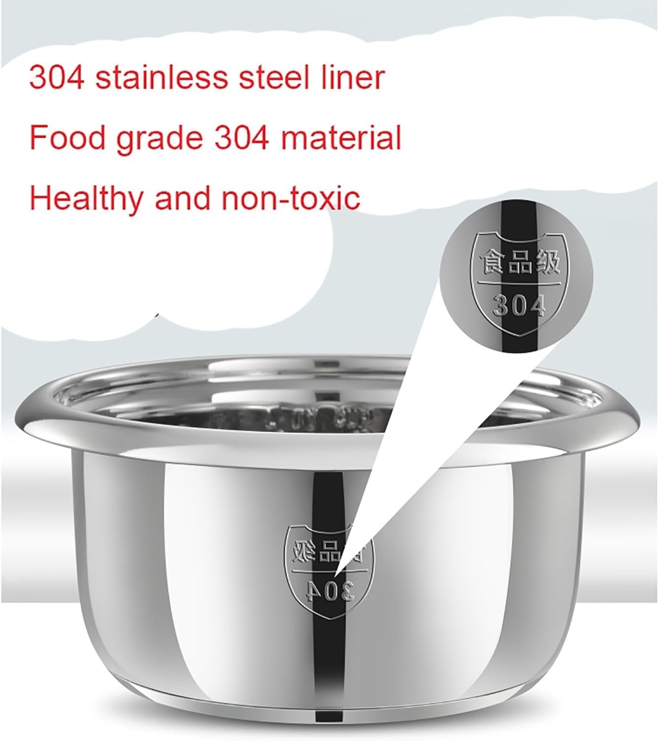 Rice Cooker And Steamer-keep Warm Function (2-6L), 304 Stainless Steel Liner, With Spatula And Measuring Cup, For 1-11 People 220-240V US/EU(4L)