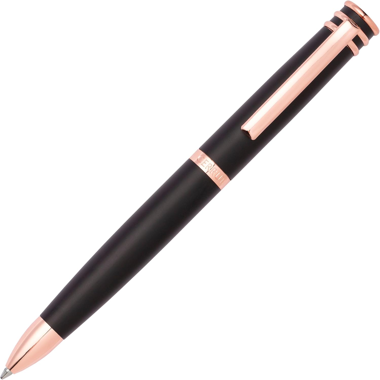 Cerruti 1881 Ballpoint Pen Austin | Iconic Writing Instrument | Blue Ink | Gift Box (Black/Rosegold), 136 mm x 12 mm (5.4 in x 0.5 in)