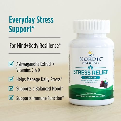 Miniatura 7 de Nordic Naturals Gomitas para aliviar el estrés, bayas mixtas, 40 suplementos de gomitas, apoyan el estado de ánimo diario y la salud del sistema