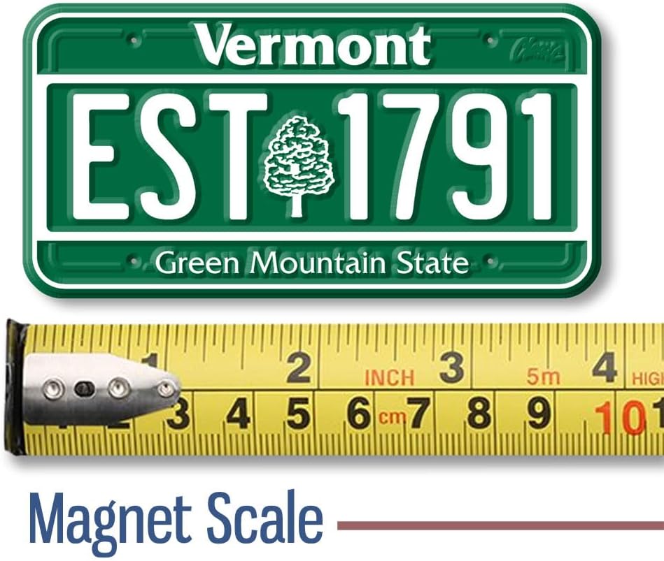 Vermont State License Plate Magnet by Classic Magnets, 1.9" x 3.8", Collectible 3D Rubber Vintage-Style Souvenirs and Gifts Made in the USA image 2