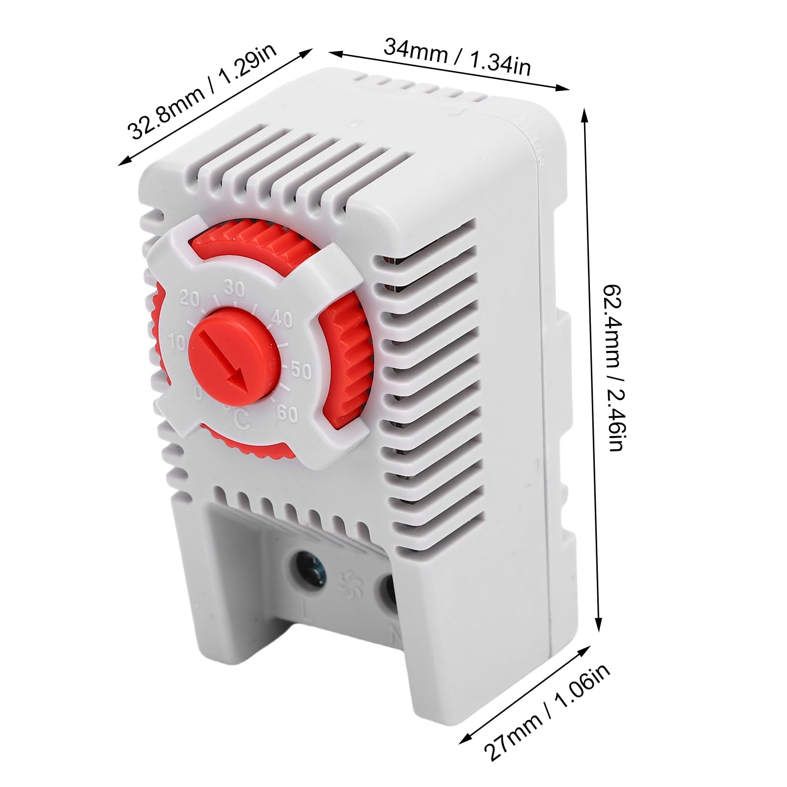 SEAFRONT Mechaniczny Kontroler Temperatury Termostatu NC 0-60 ℃ Płomienie Opóźniającego Komputer z Mocowaniem Szyny DIN do Sterowania Urządzeniami do Chłodzenia Ogrzewania
