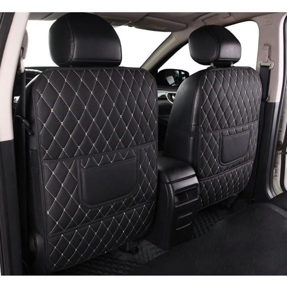 2 Uds Almohadilla Antipatadas para Coche para Au-di Cabrio B6 B7, Cuero Almohadilla Antipatadas para Delantero Respaldo con Bolsillo Accesorios,E
