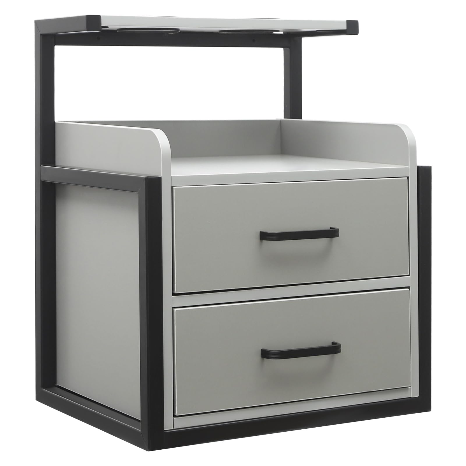 GDAE10 Wall-Mounted Salon Storage Cabinet,2 Drawers & Open Shelf Heavy Duty 110lbs Capacity, Space-Saving Hair Salon Tool Organizer for Barber Shop, Spa