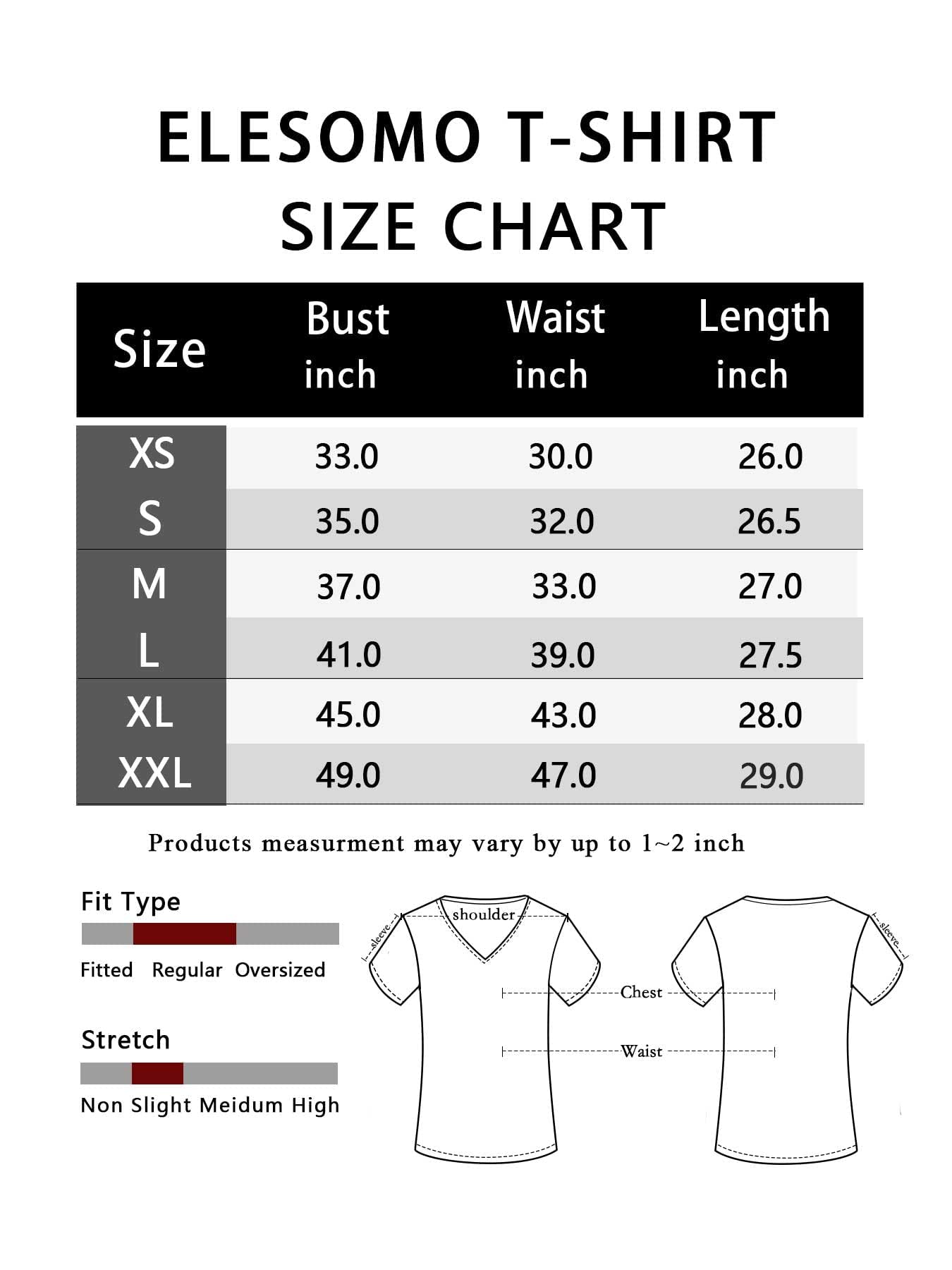 Elesomo Womens Summer Casual Short Sleeve Tops V Neck Cotton Tee Shirts ...