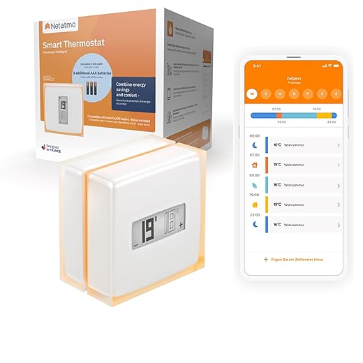 Netatmo Energiebesparende Slimme Thermostaat -WiFi- Verlaag Energierekeningen & Regel de Verwarming op Afstand via een Applicatie | Compatibel met Individuele Ketels, NTH01-AMZ