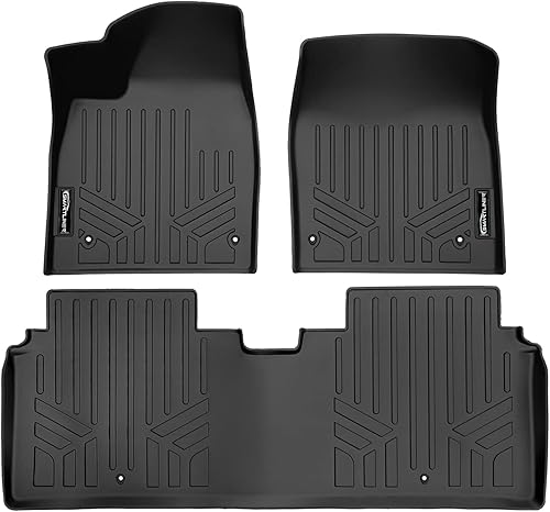 Miniatura 60 de SMARTLINER Juego de alfombrillas negras de primera fila para todo tipo de clima, compatibles con modelos Kia NIRO PHEV y híbridos 2023-2024 Negro