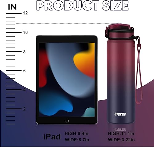 Miniatura 5 de Botella de agua de acero inoxidable con pajilla, botella de agua aislada de 24 onzas con correa extraíble, botella de agua de metal a prueba de