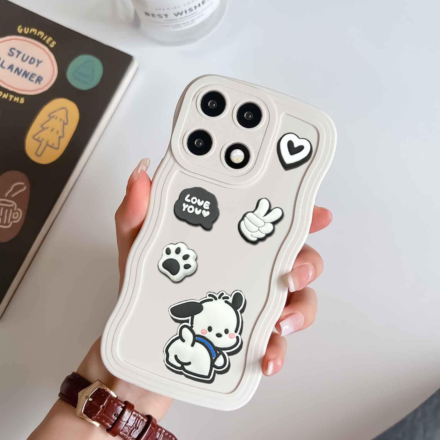 KC Back Cover for Oneplus 11R 5G, 3D Cute Curly Wave Cartoon Characters and Puppy Shockproof Soft Bumper Silicone Case with Camera Protection (Off-White) (B0CSD7R84G) Amazon Price History, Amazon Price Tracker