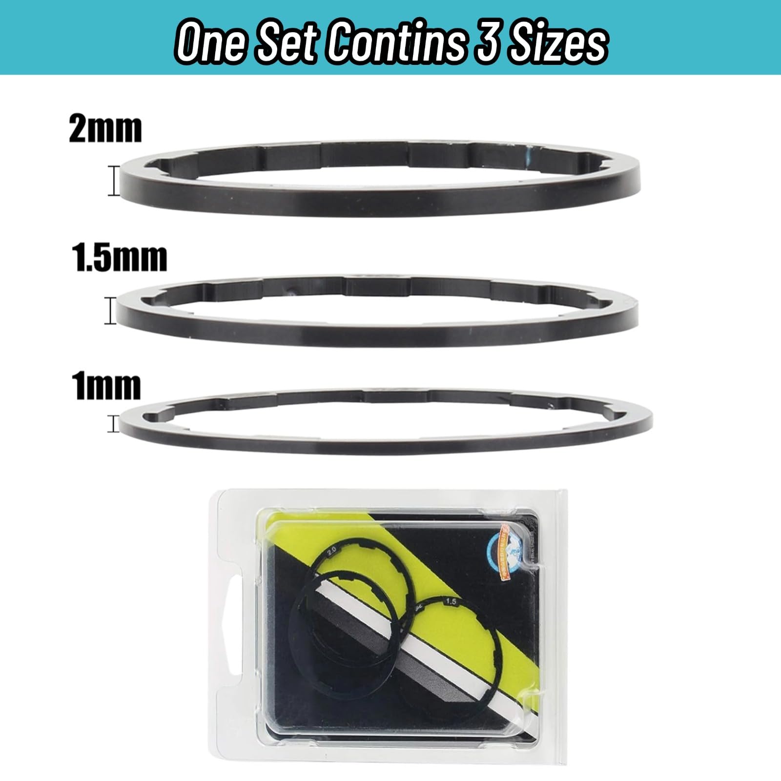 10 Entretoises De Cassette Vélo - 1, 1.5, 2, 2.5, 3 Mm - Alliage Aluminium Anodisé Noir/Rouge - Pour 7 à 11 Vitesses