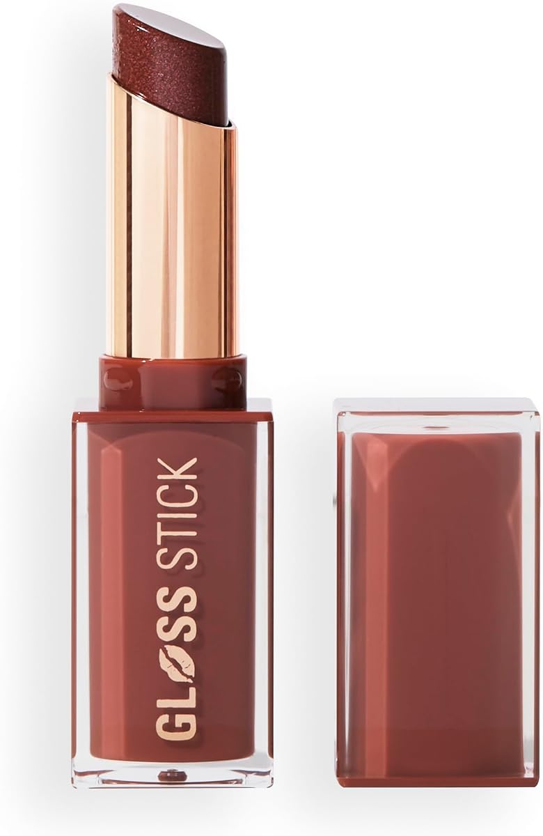 Revolution Pout Lip Gloss Stick, Shimmer Toasted Caramel | Pigmented High-Shine Formula with Hyaluronic Acid & Vitamin E, Vegan & Cruelty-Free, 0.1 fl oz
