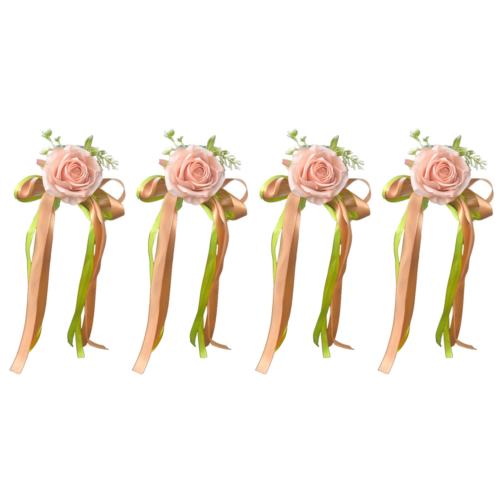 Carotoe Khaki Of 4 Antique Encouraged Artificial Inflorescences Car Decorations For Wedding Showers Incidents Deck Traditional Faux Blossomy Wedding Car Decorations