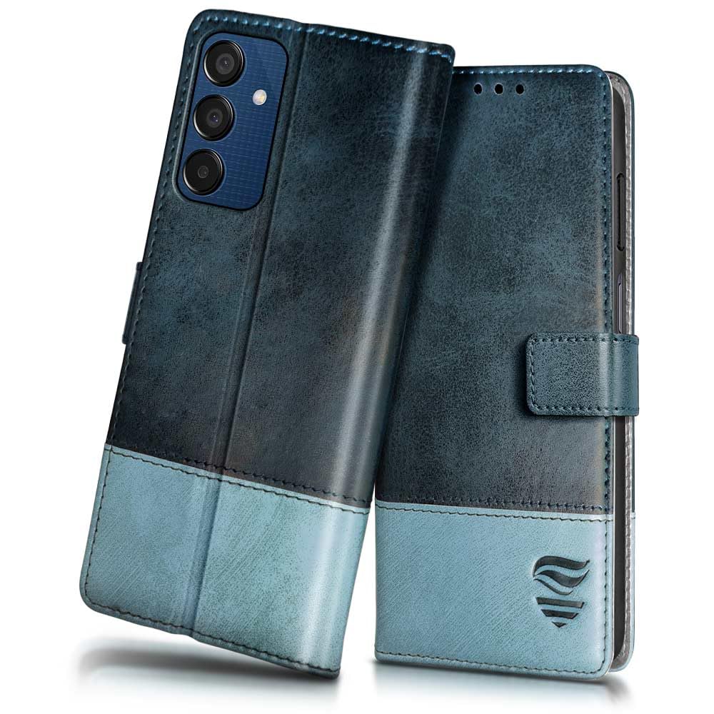 FLIPPED Vegan Leather Flip Case Back Cover for Samsung Galaxy M35 5G (Flexible, Shock Proof | Hand Stitched Leather Finish | Card Pockets Wallet & Stand | Blue with Aquamarine) (B0D9KB3Y9R) Amazon Price History, Amazon Price Tracker