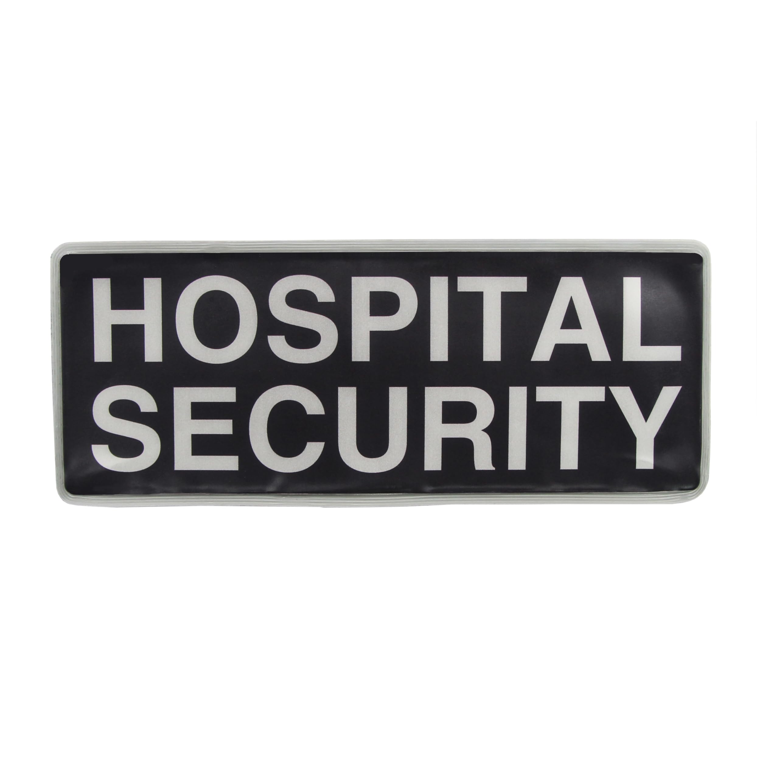 L-Max Reflective Hospital Security Badge with Hook & Loop Patch (Hook Patch Only) (Black, Large)