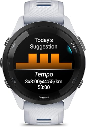 Miniatura 7 de Garmin Forerunner 265 - Reloj inteligente con pantalla táctil multideportiva avanzada, Whitestone, monitor de frecuencia cardíaca, estadísticas de