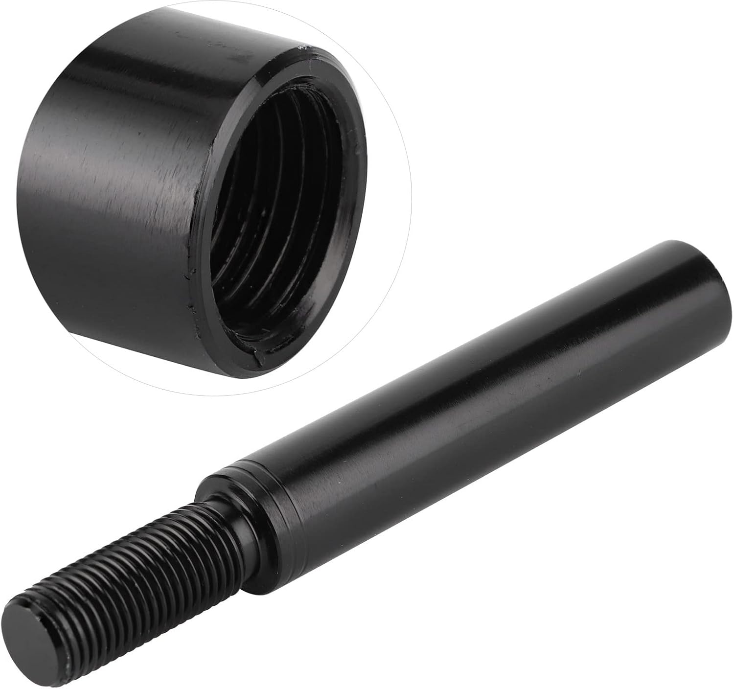 Aramox Manual Gear Shifter Extender Shift Knob Extension 3 Inch x1.25 Thread Adapter Aluminium Alloy Black for Enhanced Driving Comfort image 5