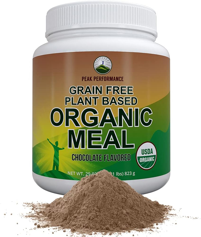 Organic Vegan Paleo Meal Replacement Powder. Grain-Free Complete Raw Plant Based Meal With 20g Plant Protein + Organic Greens And Reds (Chocolate Flavor)