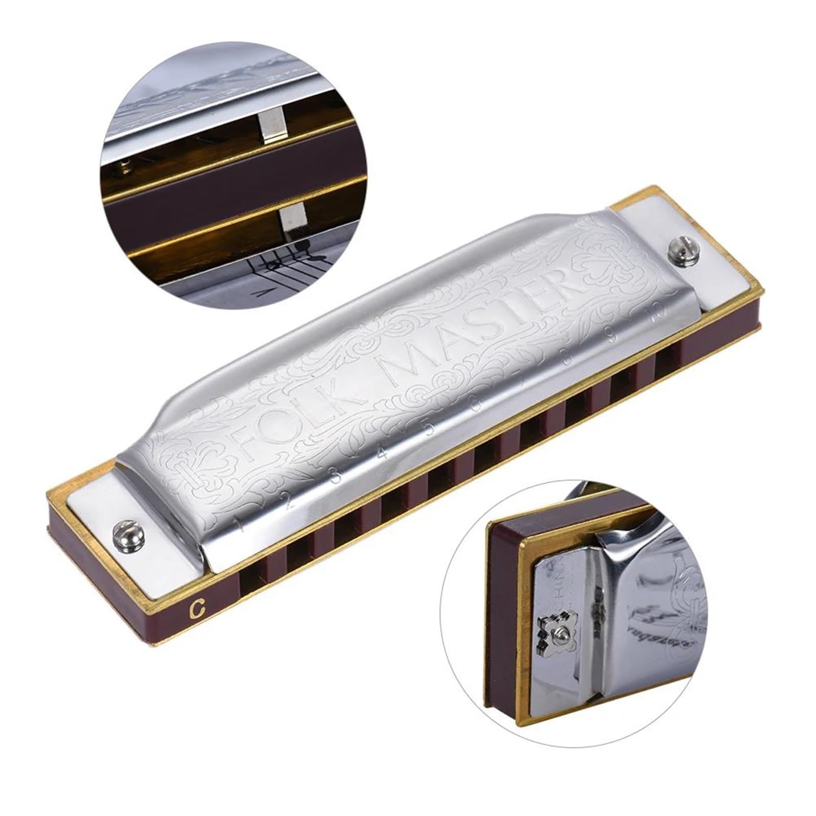 Harmonijka Ustna Dla Początkujących Harmonijki Standard Key Of Cabef Key 10-Hole 20 Tone Diatonic Blues Gaita Harmonica Dla Początkujących(F Key)