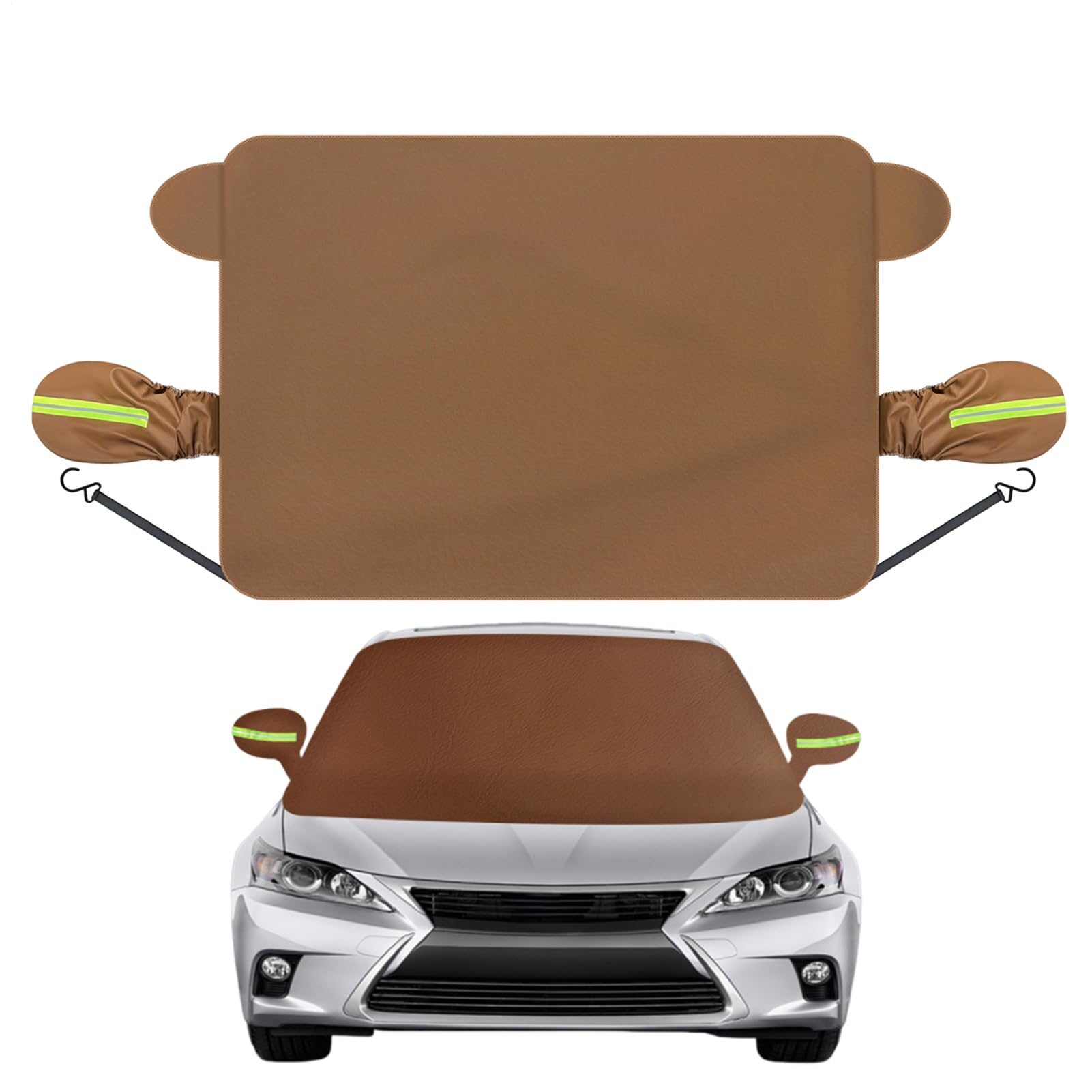 Housse Pare-brise Neige pour Voiture Anti-Vent En Cuir PU Imperméable Pour