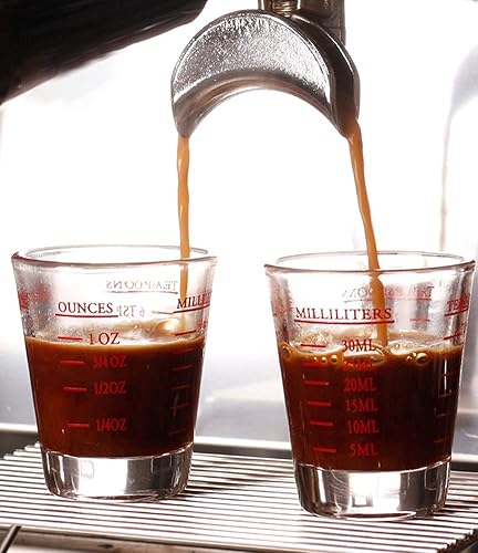 Miniatura 9 de Vasos de chupito medidor, vaso de chupito de espresso, vaso de vino líquido pesado, paquete de 2 unidades de 26 mediciones incrementales, 1 oz, 6