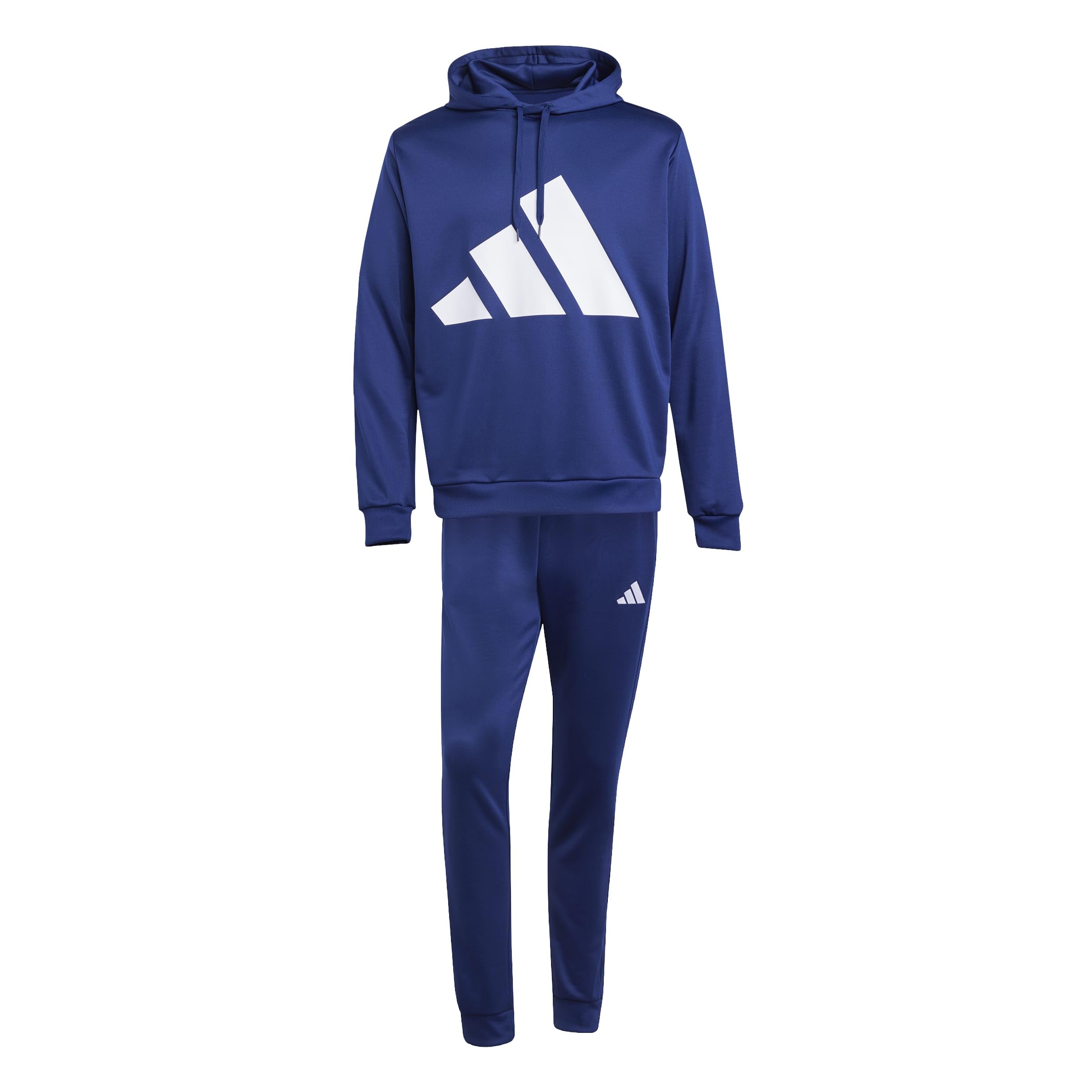 adidas Men's BIG LOGO FRENCH TERRY HOODED TRACKSUITS, dark blue, XL
