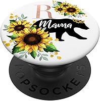 Vista 1 de Mama Bear Girasol Floral Girasol Letra R PopSockets PopGrip: Agarre intercambiable para teléfonos y tabletas