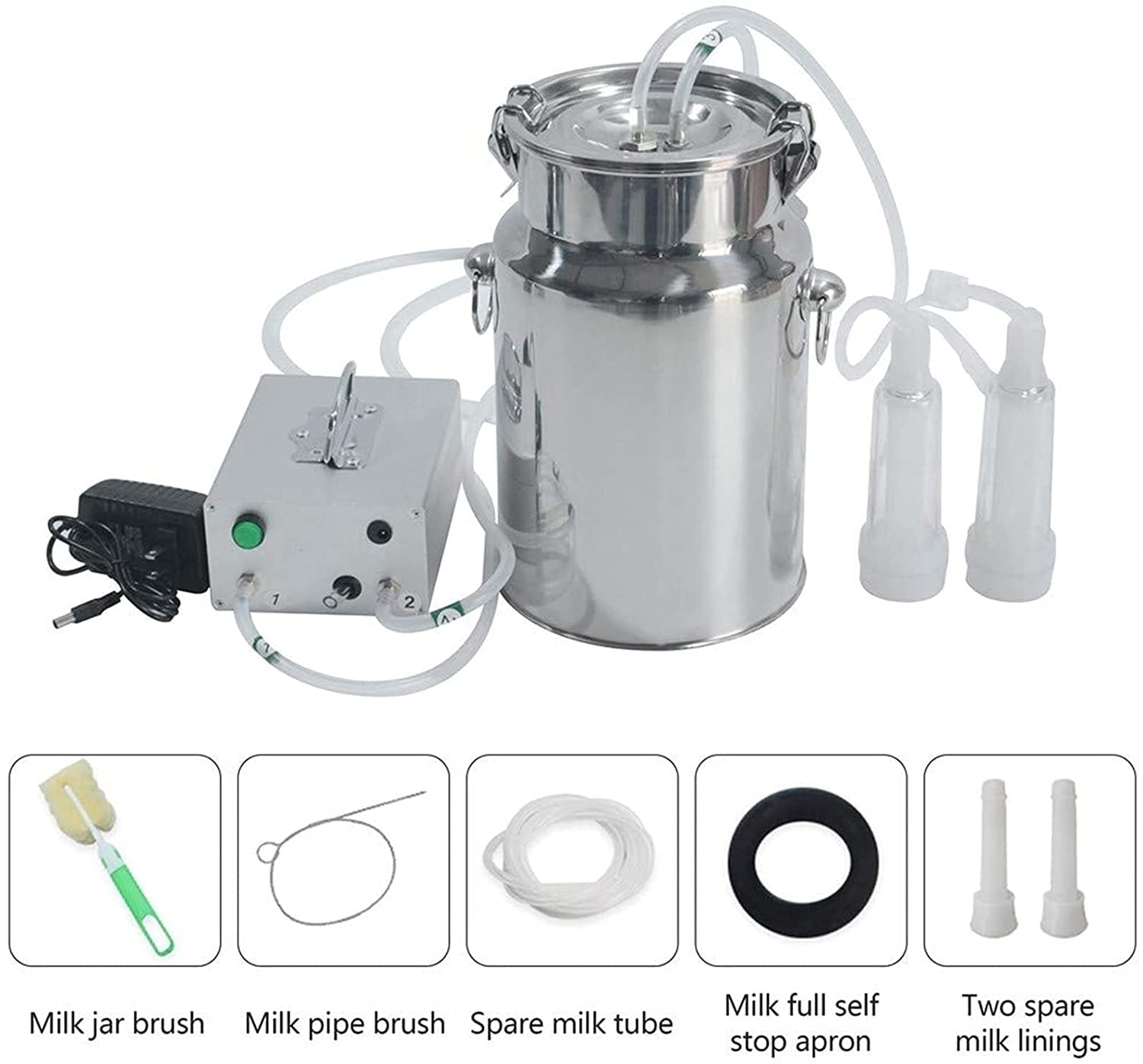 Amazon.co.jp: 搾乳機、電動搾乳機ポータブルステンレス鋼牛牛搾乳機