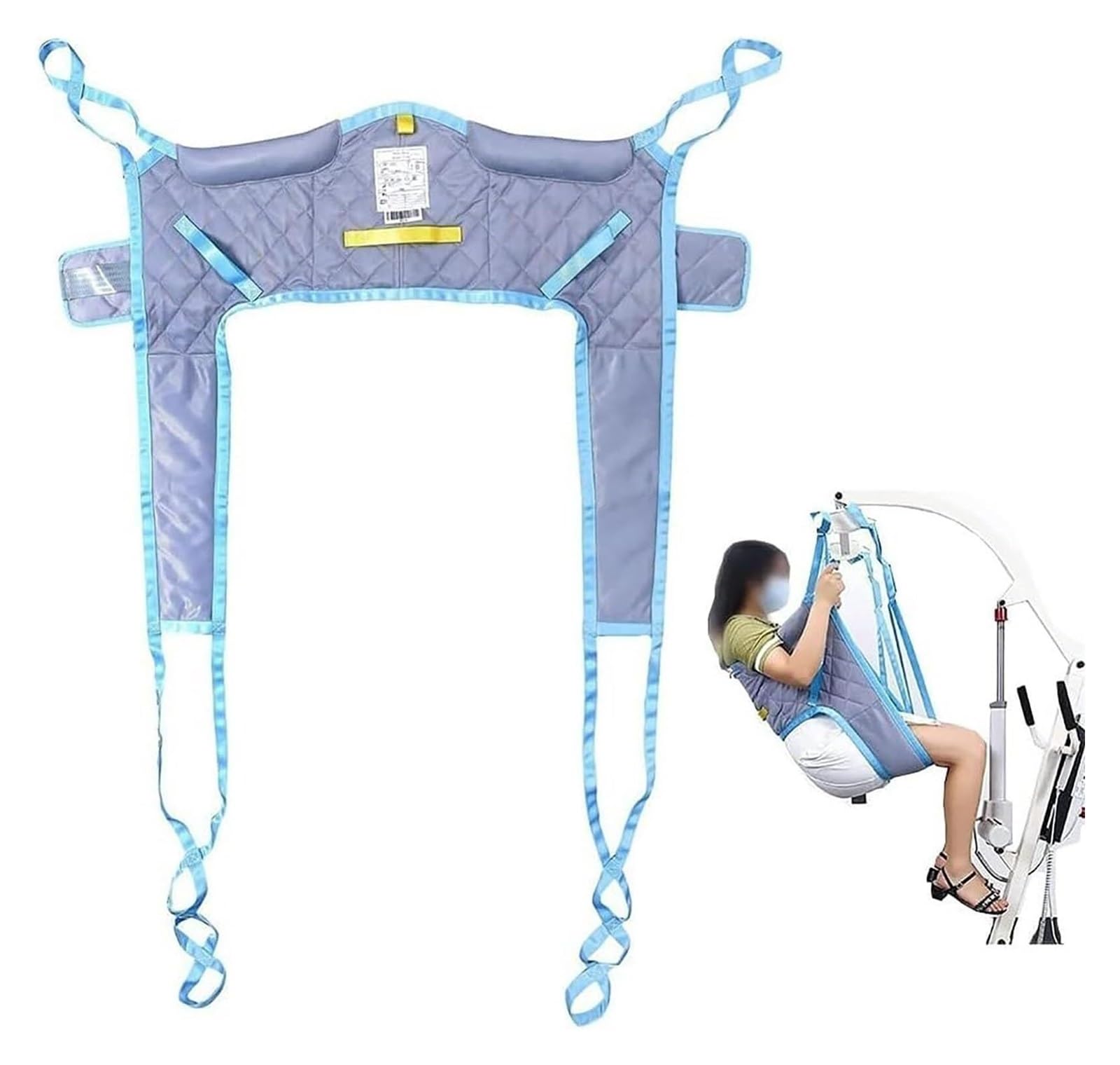 Arnés para WC y Transferencias - Arnes de Transferencia Ajustable para Ancianos y Dependientes con Abertura Higiénica, Soporte 300kg para Pacientes Bariátricos, Prevención de Úlceras por Presión