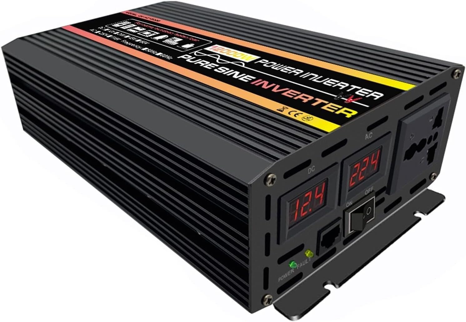10000/12000W Pure Sine Wave Power Inverter 12V/24V/48V/60V DC to 220V AC Car Plug Adapter Converter Multi-Protection and LED Display (Color : 12000w, Size : 12v-220v)