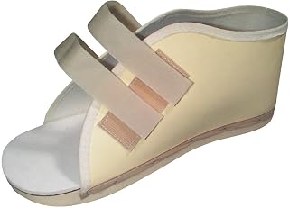 Medline Vinyl Post-Op Shoe, Hook-and-Loop Closure, Men's Size S (10-11), Skid-Resistant, Beige, 1 Each