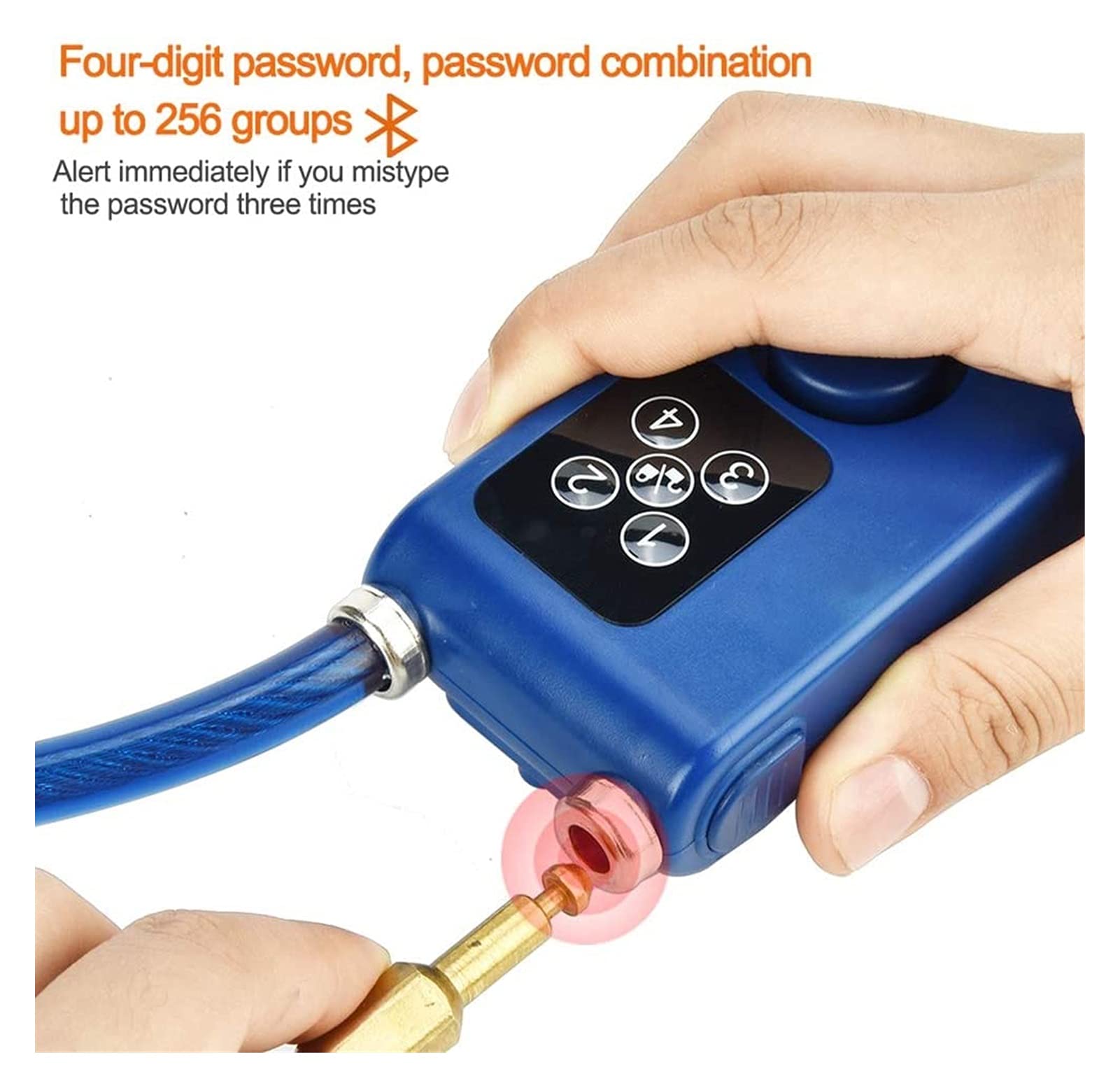 Candados for equipaje, candado, de cadena antirrobo, alarma seguridad inteligente sin llave, contraseña 4 dígitos, combinación impermeable
