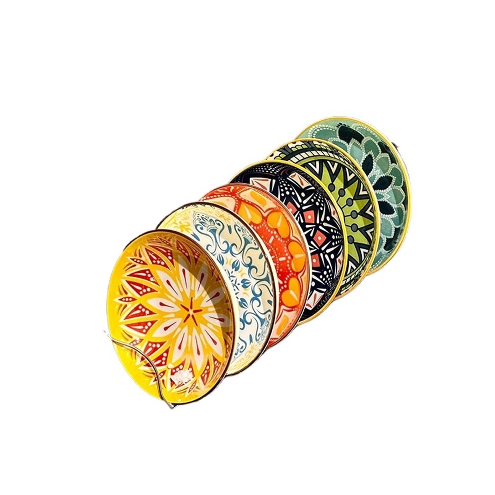1Set 6 Stück Keramikplatte Für Snacks Party Und Küchen | Salatteller, Vorspeise, Servieren von Trockenfrüchten, Desserts und Salaten