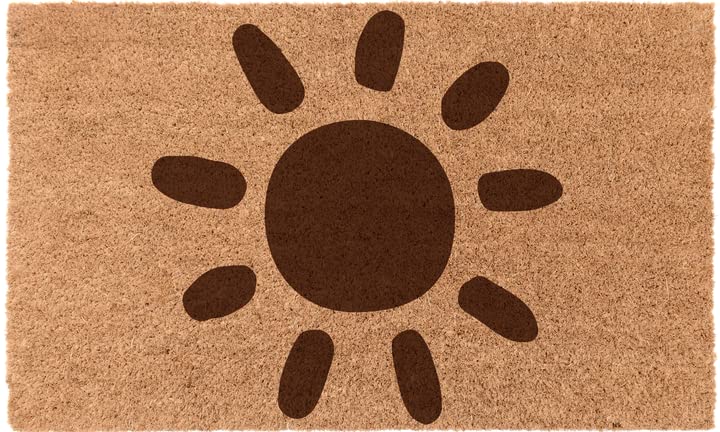 COCO MATS 'N MORE Sunny Days - Brown - 18" x 30" Made in USA - Entryway Sustainable Welcome Spring Original Design Rugs Durable Vinyl Backed Prime