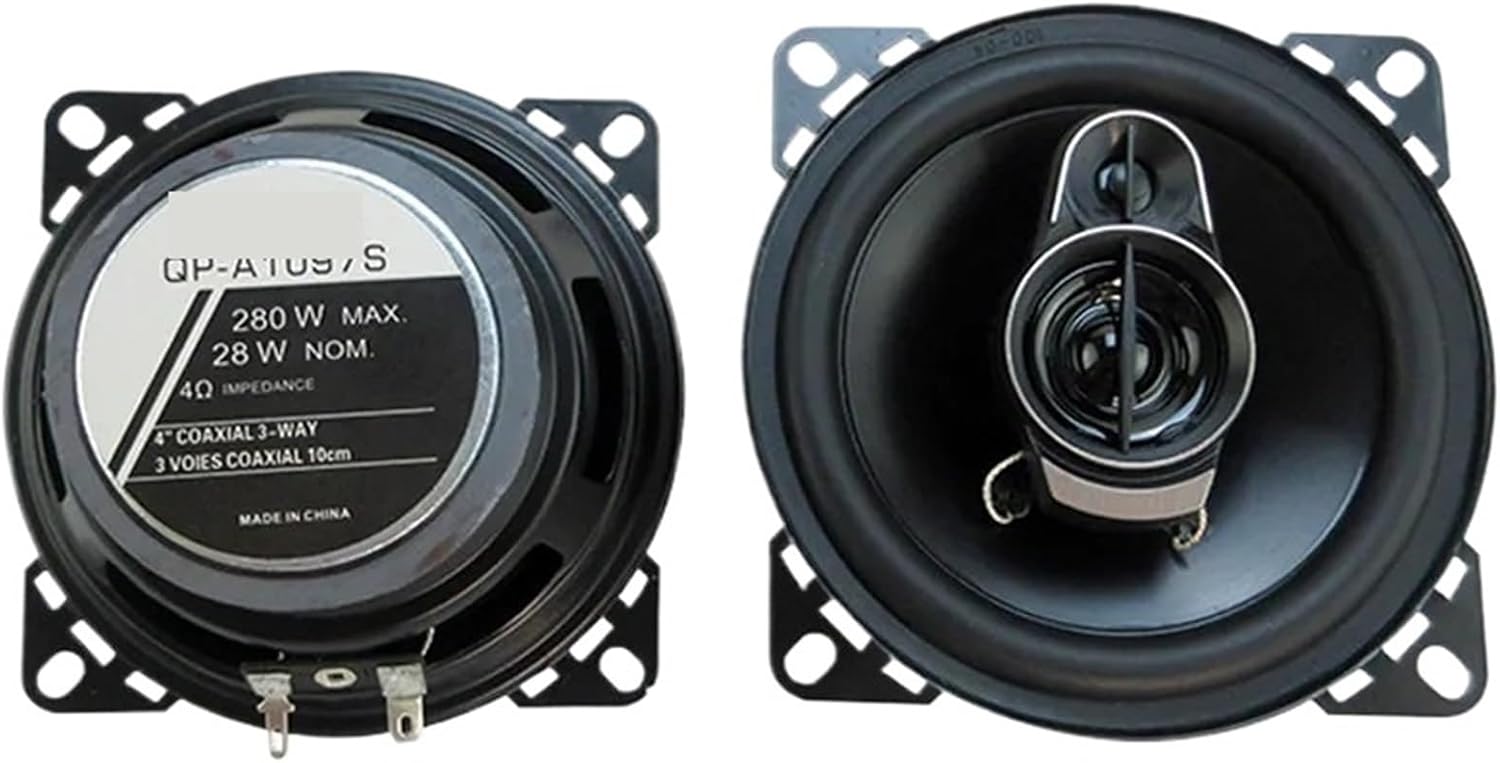 2pcs (2X280W) 560W Premium 4-Inch HiFi Car Speakers - HD Audio, 4.0 Surround, App Control, Universal Flush Mount