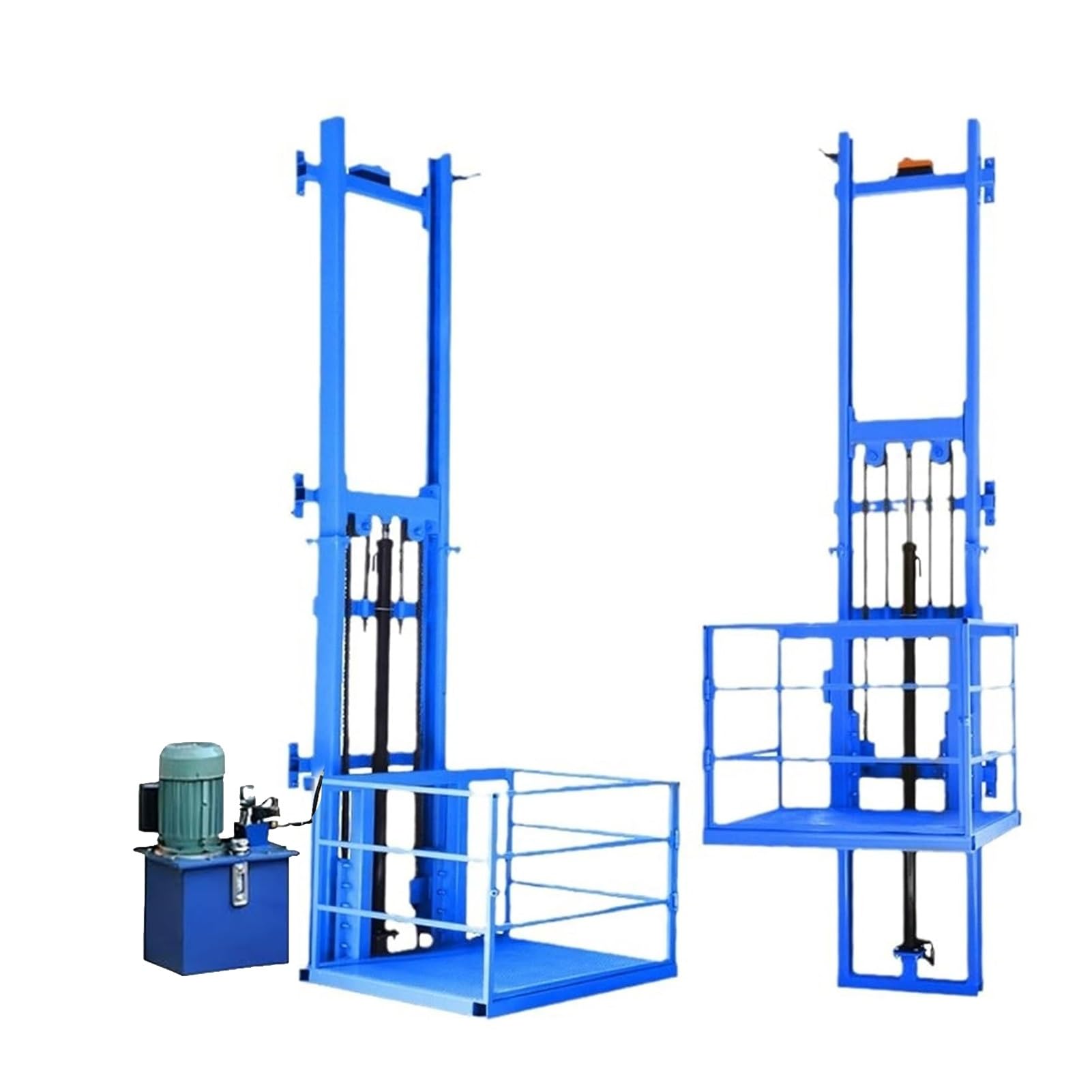 1-Ton/2200-Pound Capacity Electric Lift Table, Wall-Mounted Freight Elevator for Factory, Warehouse, and Home Use, 9.8-Foot Lift Height Hydraulic Lift Track Crane(9.8FT Lifting Height)