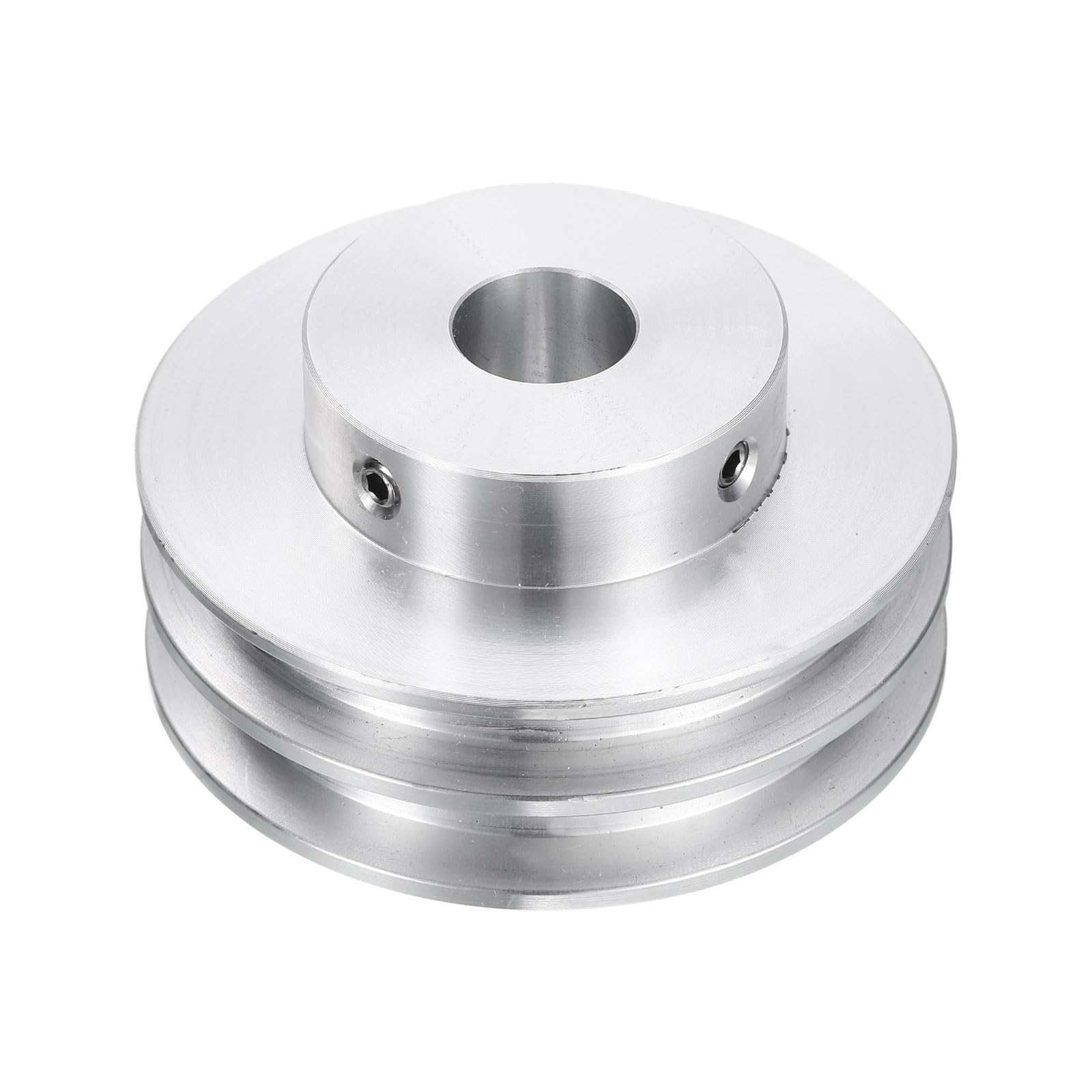 QUARKZMAN Puleggia a V Foro 14mm Diametro Esterno 60mm Doppia Scanalatura in Lega di Alluminio per Macchina da Trapano per Albero Motore 6mm(1/4") Cintura Sagomata in PU
